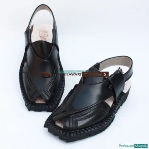 Hand Stitched Quetta Double Sole Black Norozi Chappal