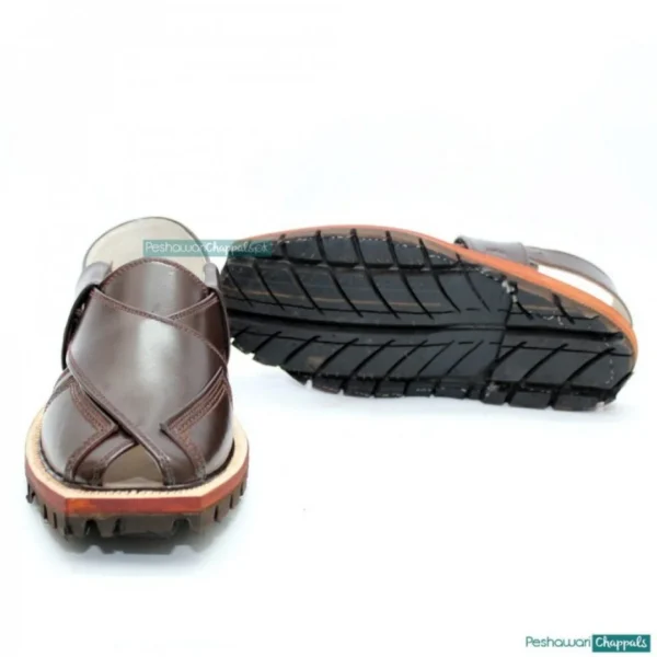 China Cut Brown Quetta Norozi Chappal - Image 3