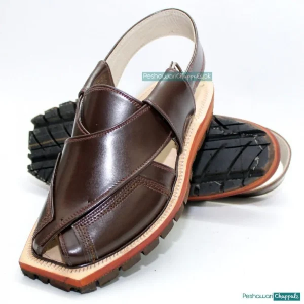 China Cut Brown Quetta Norozi Chappal - Image 6