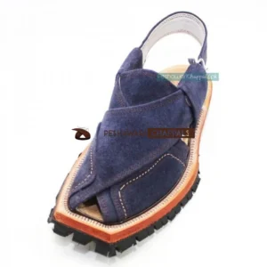Hand Crafted Blue Suede Shikari Quetta Norozi Chappal