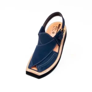 Handmade Blue Suede Kaptaan Chappal