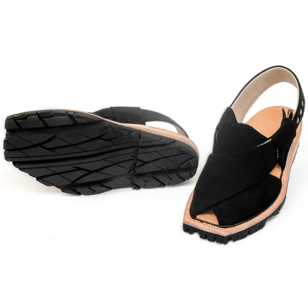 Black Suede Leather Norozi Chappal - Image 4