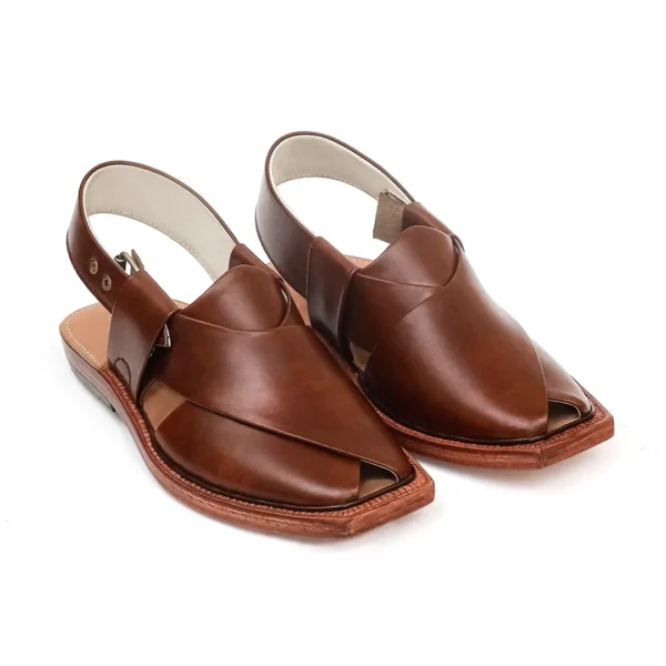Handmade Mustard Norozi Leather Chappal with Leather Sole - Image 2