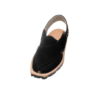 Handmade Black Suede Leather Norozi Chappal