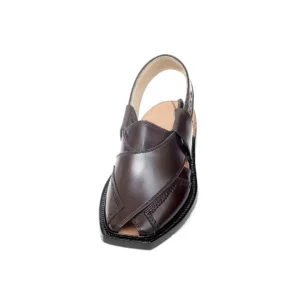 Brown Norozi Chappal with China Cut Shape