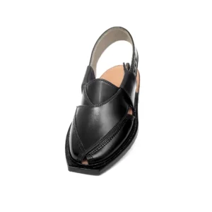Handmade Black Norozi Chappal With Leather Sole