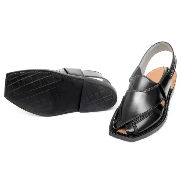 Black Norozi Chappal with China Cut Shape - Image 3
