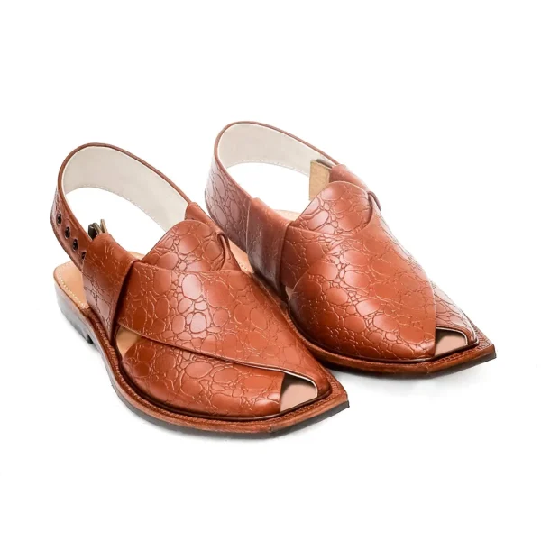 Handmade Printed Mustard Norozi Chappal With Single Sole - Image 2