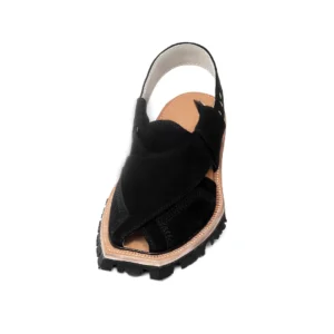 Black Suede Leather Norozi Shikari Chappal