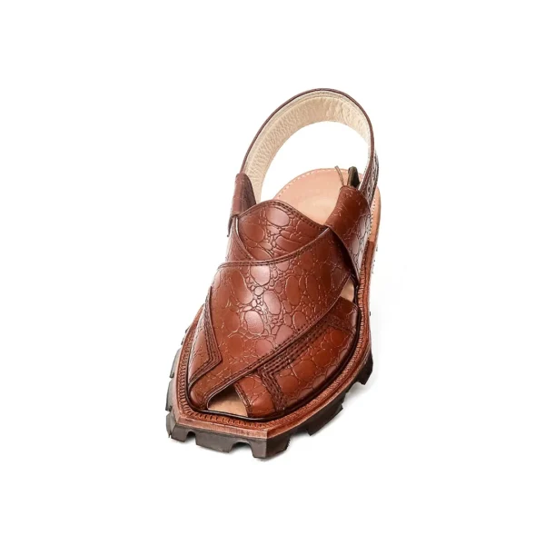 Mustard Printed Leather Quetta Norozi Shikari Chappal