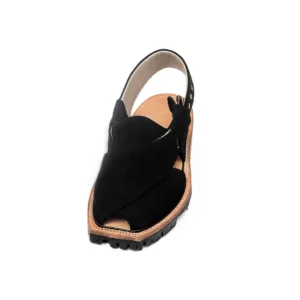 Black Suede Leather Norozi Chappal
