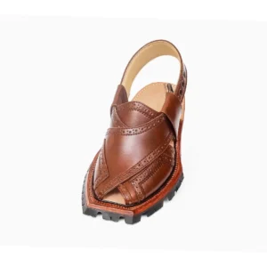 Handmade Mustard Brock Quetta Shikari Leather Chappal