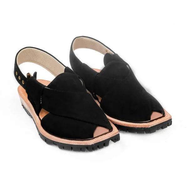 Black Suede Leather Norozi Chappal - Image 3