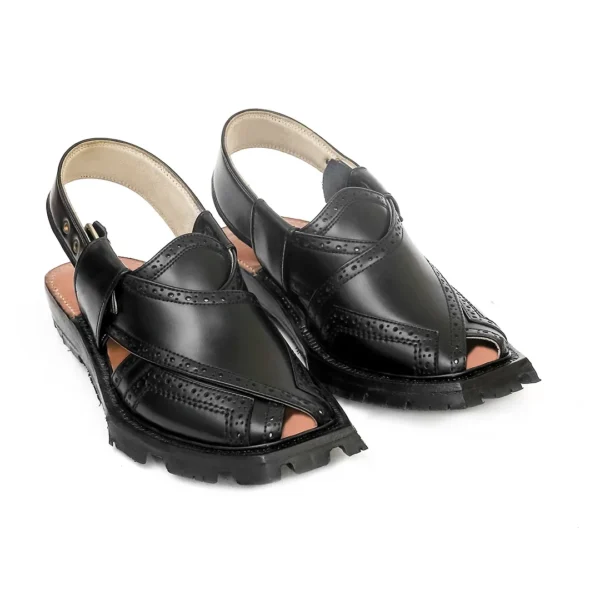 Handmade Brock Quetta Shikari Leather Chappal - Image 3
