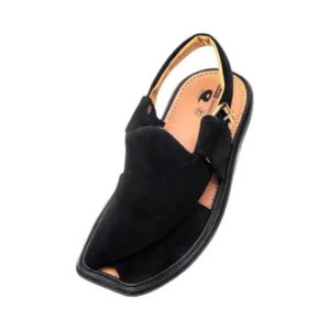 Suede Traditional Black Peshawar Zalmi Chappal