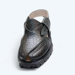 Traditional Quetta Norozi Chappal in Printed Leather with Double Sole