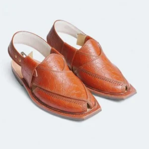Printed Leather Mustard Norozi Chappal