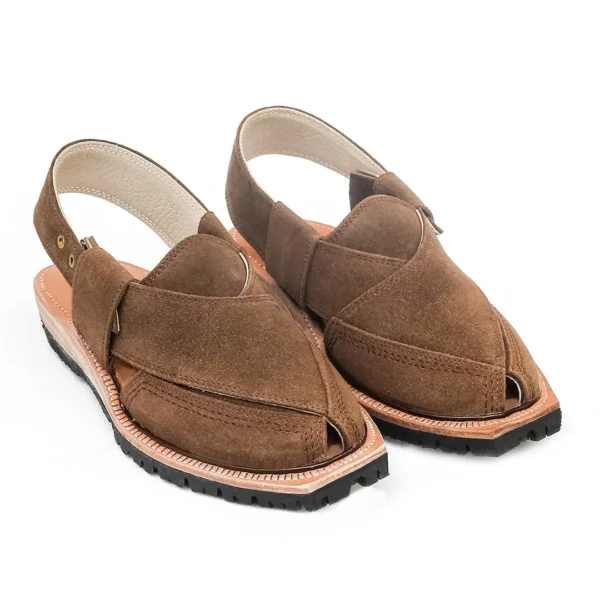 Brown Suede Norozi Chappal with Double Sole - Image 4