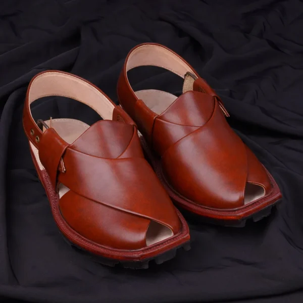 Hand-Crafted Mustard Quetta Norozi Chappal with Double Tyre Sole - Image 4
