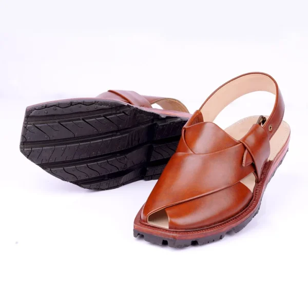 Hand-Crafted Mustard Quetta Norozi Chappal with Double Tyre Sole - Image 5