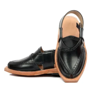 Handmade Brock Leather Quetta Norozi Chappal with Leather Sole