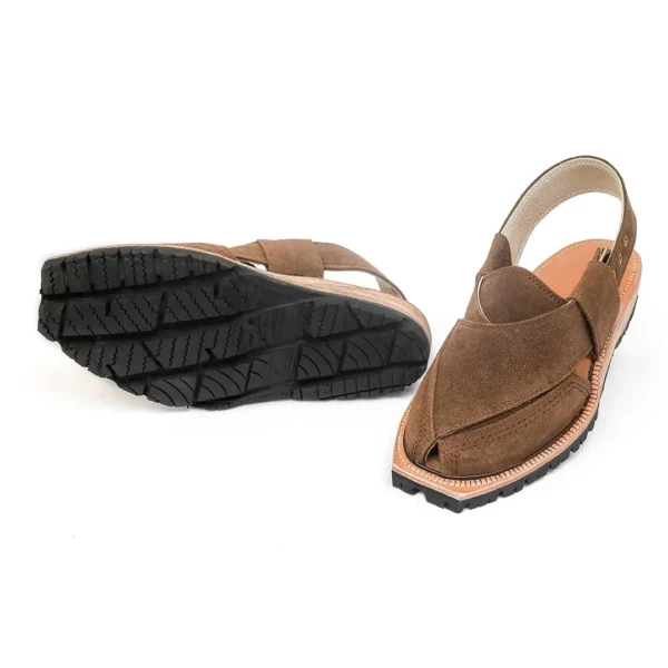 Brown Suede Norozi Chappal with Double Sole - Image 2