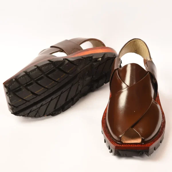 Rich Brown Quetta Norozi Chappal with Double Sole - Image 3