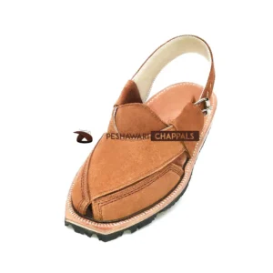 Hand Crafted Camel Suede Quetta Norozi Chappal With Double Sole