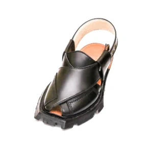 Noir Black Quetta Shikari Chappal with Double Sole