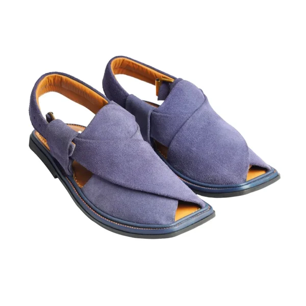 Suede Traditional Blue Chappal - Image 4